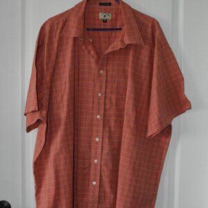 Cutter & Buck Men's sz 3XB Button Down Shirt Plaid Short Sleeve Collared Shirt